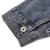 Men Denim Coat Jean Jackets Embroidered Washed Do the Old Cowboy Coat Men's Loose Lapels Jacket Denim Jacket