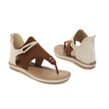Flat Dress Sandals Summer Flat Flip-Flops Plus Size Zipper Hollowed Leisure Women's Sandals