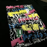 Purple Brand T Shirts Casual Short Sleeve Loose round Neck Graffiti Printing Black T-shirt