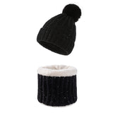 Women Winter Hats Winter Knitted Hat Set Solid Color Women plus Velvet