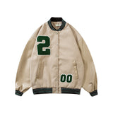 Black Varsity Jacket Student Long Sleeve Baggy Coat Men's Autumn Baseball Uniform Jacket