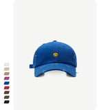 Smiley Face Cap Embroidery Soft Top Baseball Cap