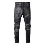 Amiri Jeans Casual Hip Hop Washed Splash-Ink Painted Slim Jeans