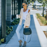 Women Fall Outfits Autumn and Winter Loose Sexy Lantern Sleeve Sweater Cardigan Sweater for Women