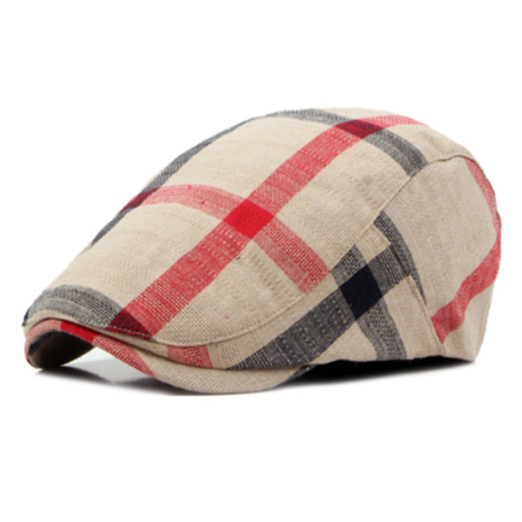 Check Beret Hat Men's New Summer Breathable Men's Sun Hat