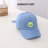Smiley Face Cap Solid Color Embroidered Smiley Children's Baseball Cap