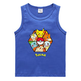 Children Pokemon Pikachu T Shirt Cotton Leisure Sports Sweat-Absorbent
