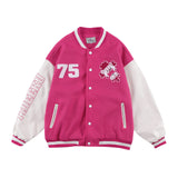 Baby Blue Varsity Jacket Baseball Uniform Men's and Women's Bear Jacket Autumn
