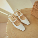 Flat Dress Sandals Summer Low Heel Square Toe Casual Sandals for Women
