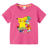 Children Pokemon Pikachu T Shirt Children Summer Clothing Short Sleeve T-shirt