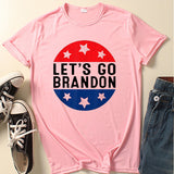 Let'S Go Brandon T Shirt English Letter Pattern Short Sleeve T-Shirt