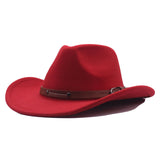 Cowboy Hats Top Hat Felt Hat Men's and Women's Horse Riding Hat Rolled Wool-like Fedora Hat