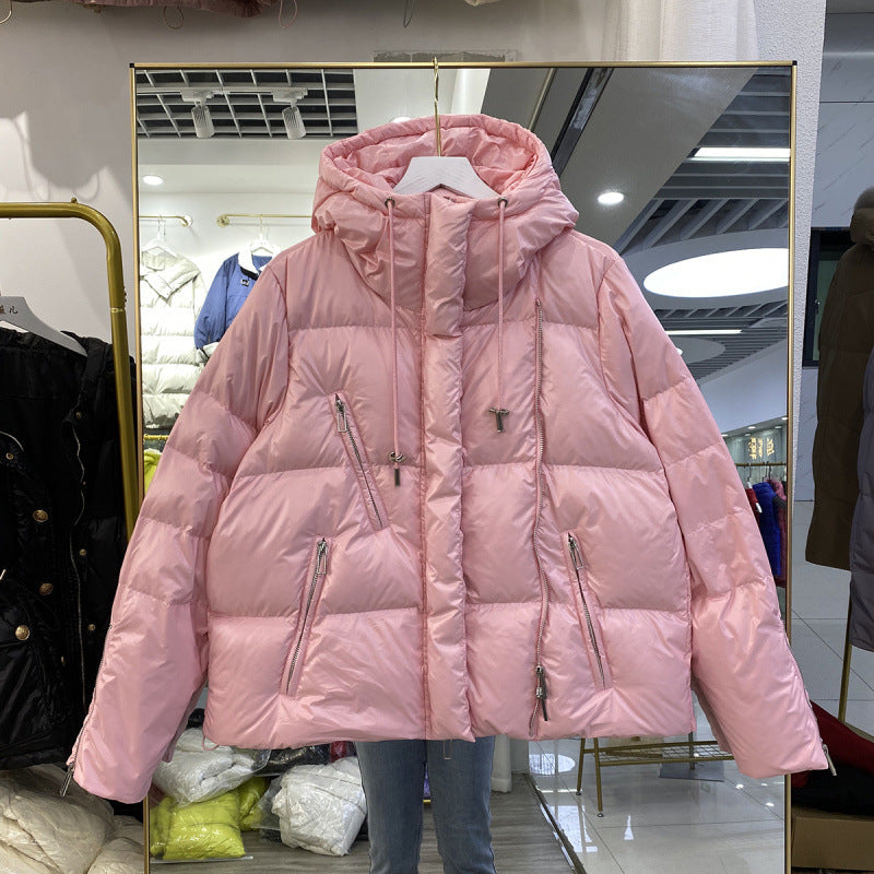 Women Winter Coats Puffer Jacket Down Coat Down Jacket Women's Short Glossy Wash-Free White Duck Down Winter Clothes