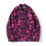 Shark Print Jacket Spring Fashion Brand Embroidered Chinese Style Retro Camouflage Stand Collar Tangzhuang Shirt