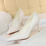 Nude Heels for Wedding High Heels Spring Girl Black Work Shoes