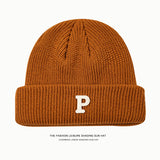 Toboggan Hat Women's Autumn and Winter Warm Blue Woolen Cap Men