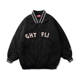 Beige Varsity Jacket Letter Embroidery Quilted Jacket Men Loose Street Stand Collar Baseball Uniform Cotton Coat Jacket