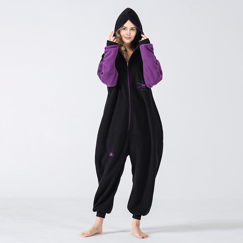 Hoodies Blankets Polar Fleece Cartoon Animal One-Piece Pajamas Couple Pajamas