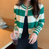 Preppy Aesthetic Sweater Spring and Autumn Retro Gentle Style Cardigan