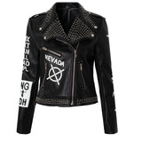 Women Leather Jacket Biker Motorcycle Coat Jacket Coat Leather Coat for Women plus Size