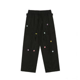 Man Fall Outfits Cargo Pants Vintage Embroidery Overalls Loose Straight Street Casual Pants