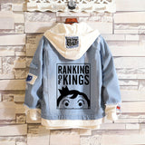 Comic Denim Jacket Hooded Men's and Women's Coats Top