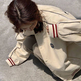 Cream Color Varsity Jacket Vintage Baseball Uniform