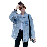Comic Denim Jacket Loose Autumn Coat Plus Size Coat