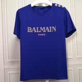 T Shirt Balmain T-shirt Short Sleeve Women's Clothing Cotton round Neck Letter Half Sleeve