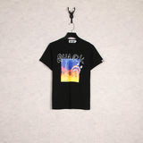 WGM Closing Shark Graffiti Dusk Printed Men's and Women's Short-Sleeved T-shirt