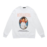 Mens Fall Outfits Sweater Men and Women Hiphop High Street Couple Retro Portrait
