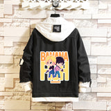 Comic Denim Jacket Men's and Women's Clothing Hooded Sweater Denim Jacket