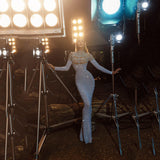 Lady Gaga Dress Slim-Fit Elegant S-Shaped Sequined Dress
