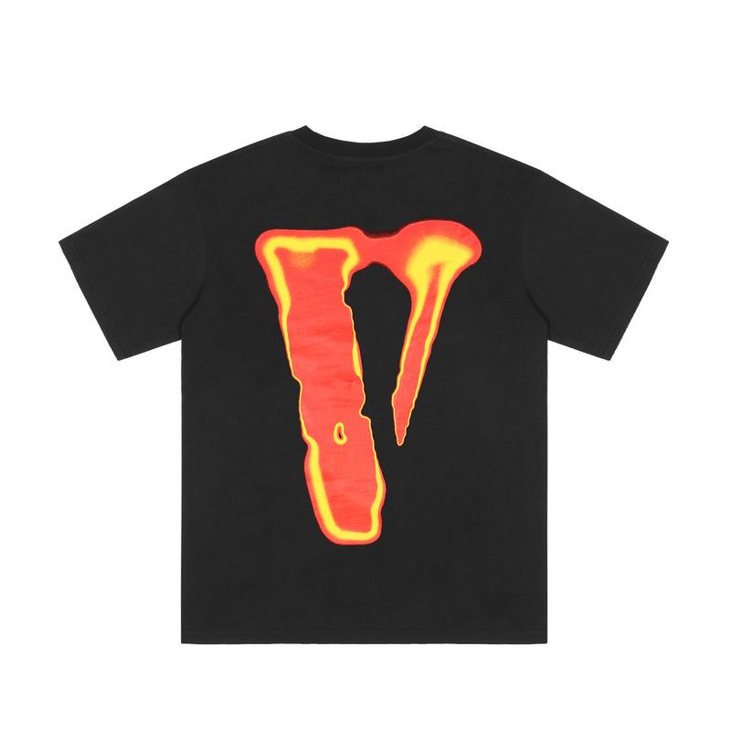 Skull Vlone Shirt Flame Covert One the Hades Factor Large V Print round Neck Loose Short Sleeves