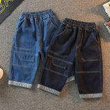 Toddler Boys Pants Crawler Men's Crawler-Piece Spring and Autumn Leisure Jeans