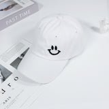 Smiley Face Cap Summer Soft Peaked Cap Embroidered Baseball Cap