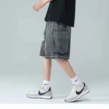 Men Denim Shorts Ripped Denim Shorts Men's Summer Loose