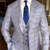Bohemian Chic Wedding Guest Men Attire Jag In The Midde Of Back Plaid Slim Fit Suit