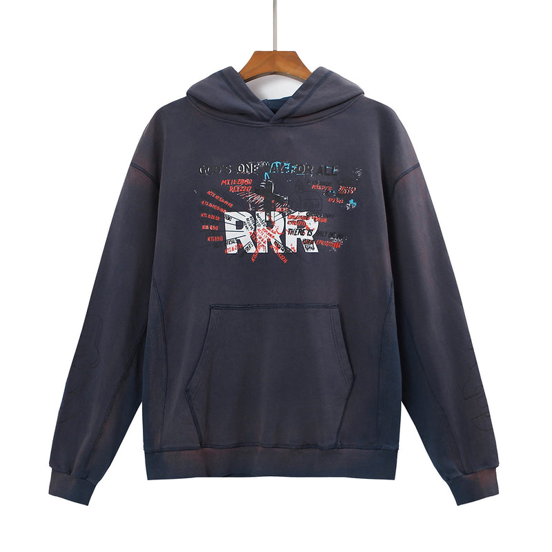 Rrr123 Hoodie Cross Limited Retro Heavy Distressed Hooded Sweater