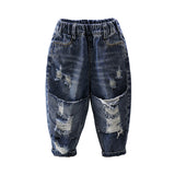 Toddler Boys Pants Boys' Jeans Spring and Autumn Loose Hole
