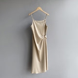 Satin Dress Small Suit Jacket Strap Dress Women's Summer Dress