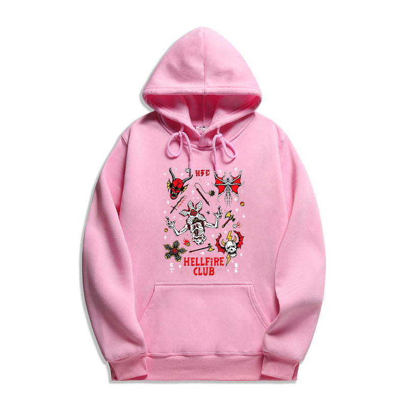 Stranger Things Hoodie Hellfire Club Stranger Things Printed Autumn and Winter Hoodie Sweater