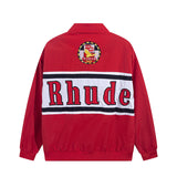 Rhude Hoodie Badge Embroidered Jacket Men's and Women's Jacket