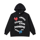 Mens Fall Outfits Autumn Street Love Foam Printed Hoodie Men's and Women's Loose Top