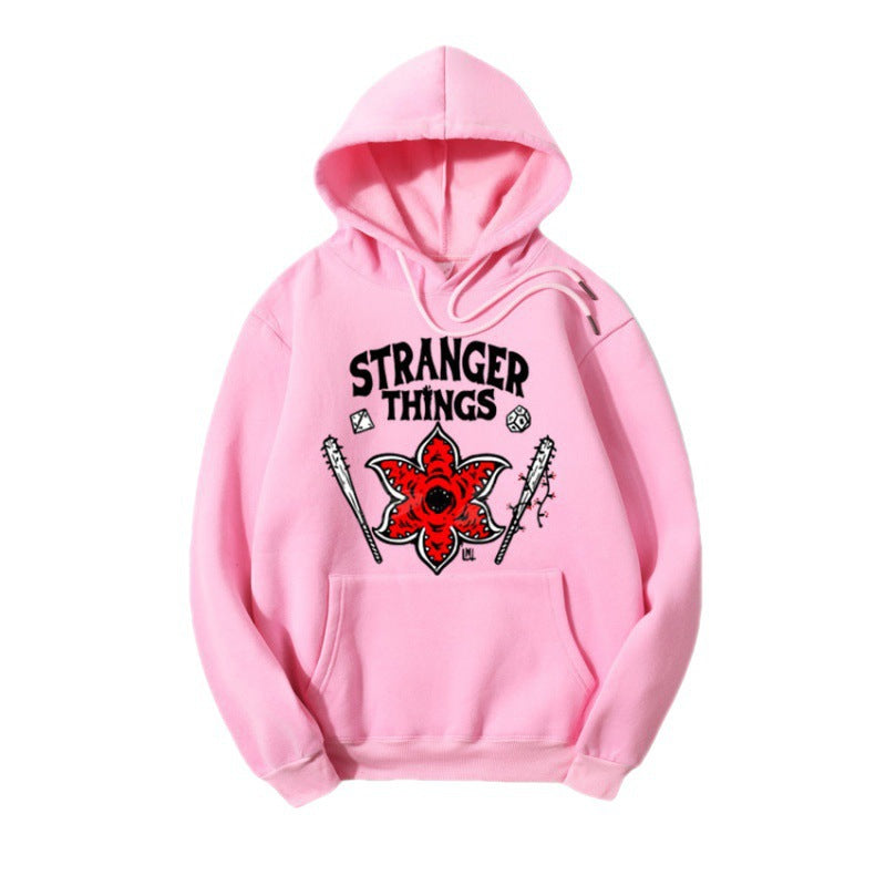 Stranger Things Hoodie Stranger Things Anime Print Hoodie Top Brushed Hoody
