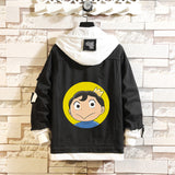 Comic Denim Jacket Hooded Men's and Women's Coats Top