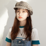 Check Beret Hat Spring/Summer Thin Beret Fashion Plaid