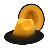 Mens Kentucky Derby Hats Color Matching Gradient Color Fedora Hat Women's Outdoor Sun Hat
