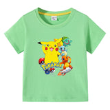 Children Pokemon Pikachu T Shirt Children Summer Clothing Short Sleeve T-shirt