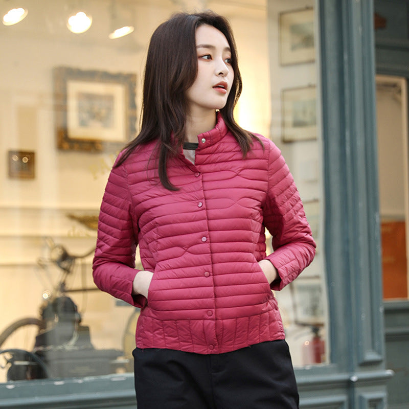 Women Winter Coats Puffer Jacket Down Coat Women's Stand Collar Short Small Lightweight Lightweight Slim-Fit Coat